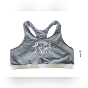 NWT Danskin Now Gray Sports Bra with White Text Size XL
